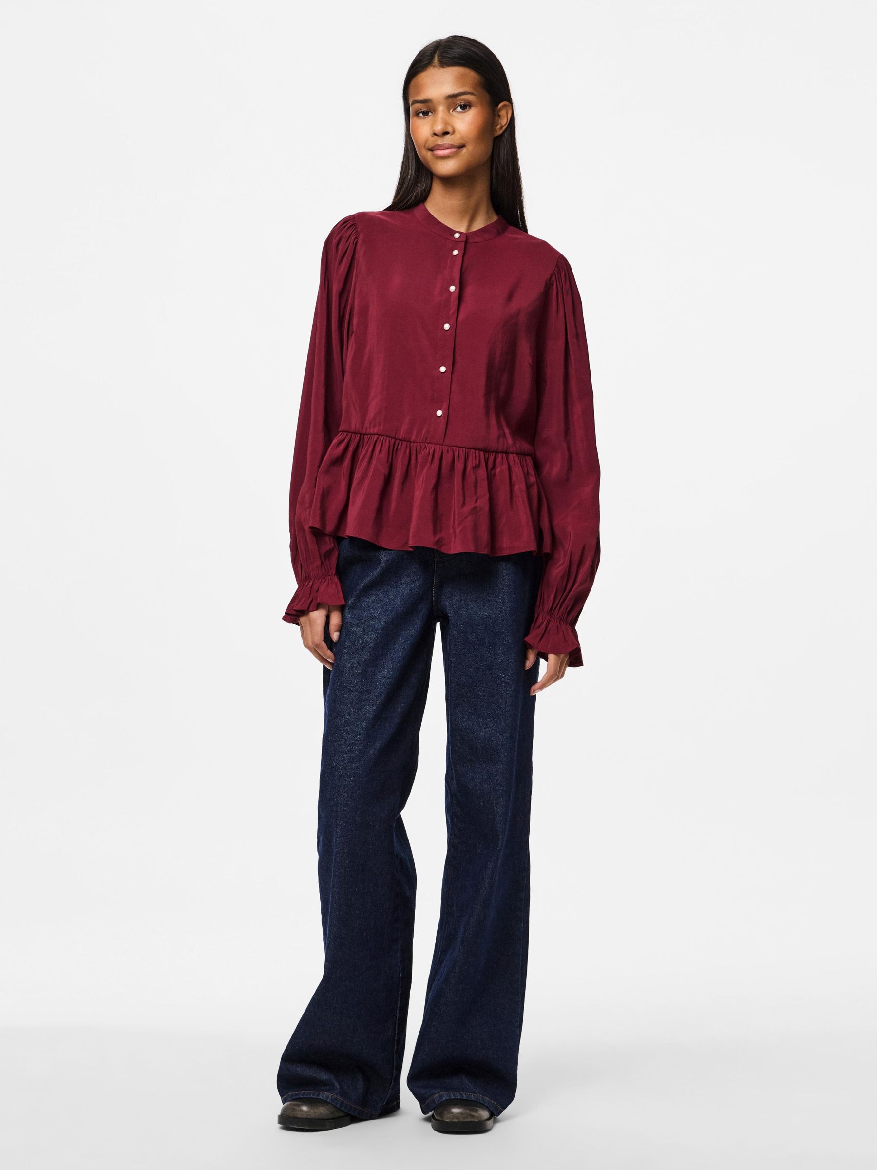 PCNESSA PEPLUM LONG SLEEVED BLOUSE 3 PCNESSA PEPLUM LONG SLEEVED BLOUSE