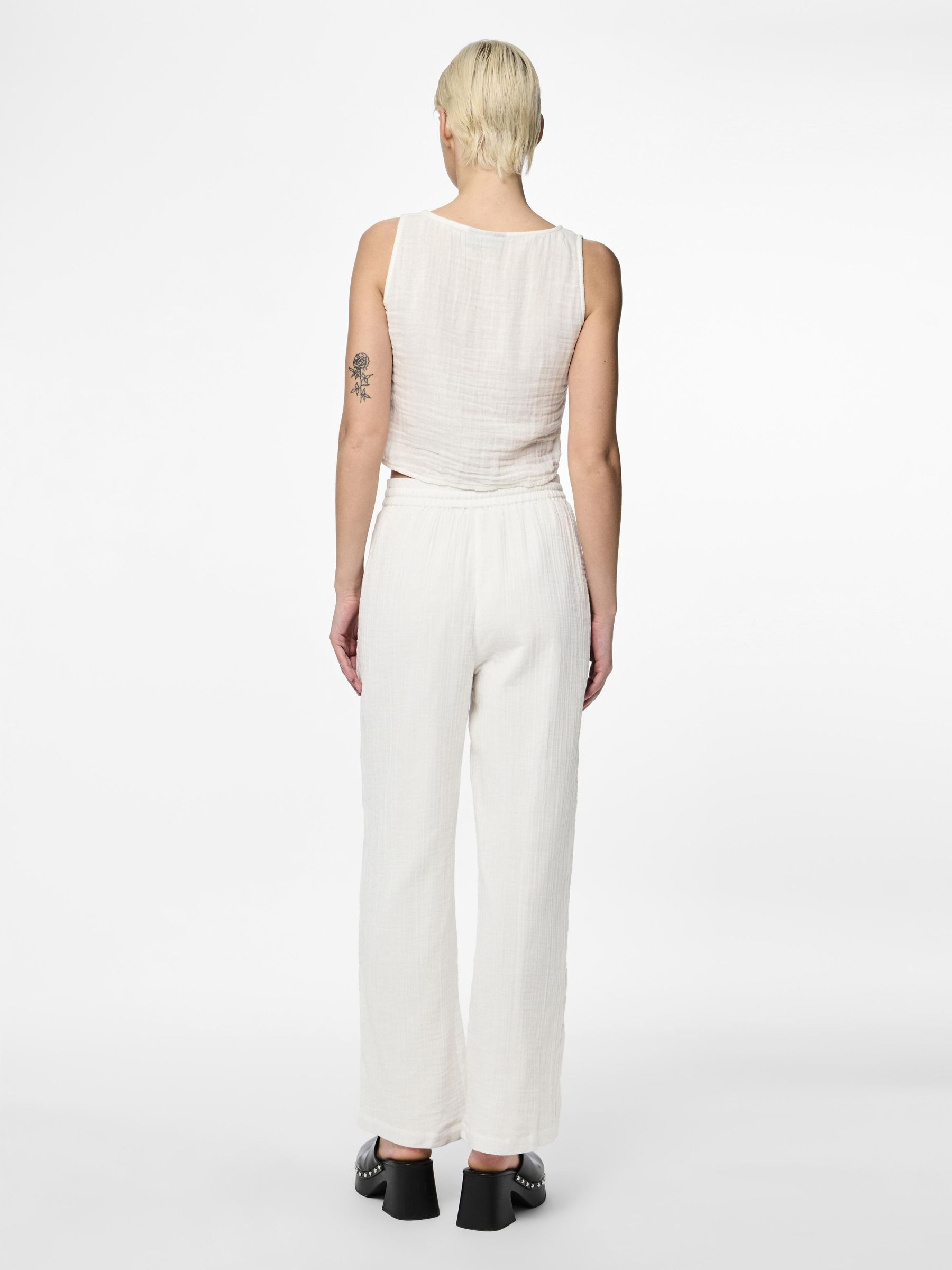 PCMASTINA COTTON WIDE-LEG TROUSERS 2 PCMASTINA COTTON WIDE-LEG TROUSERS