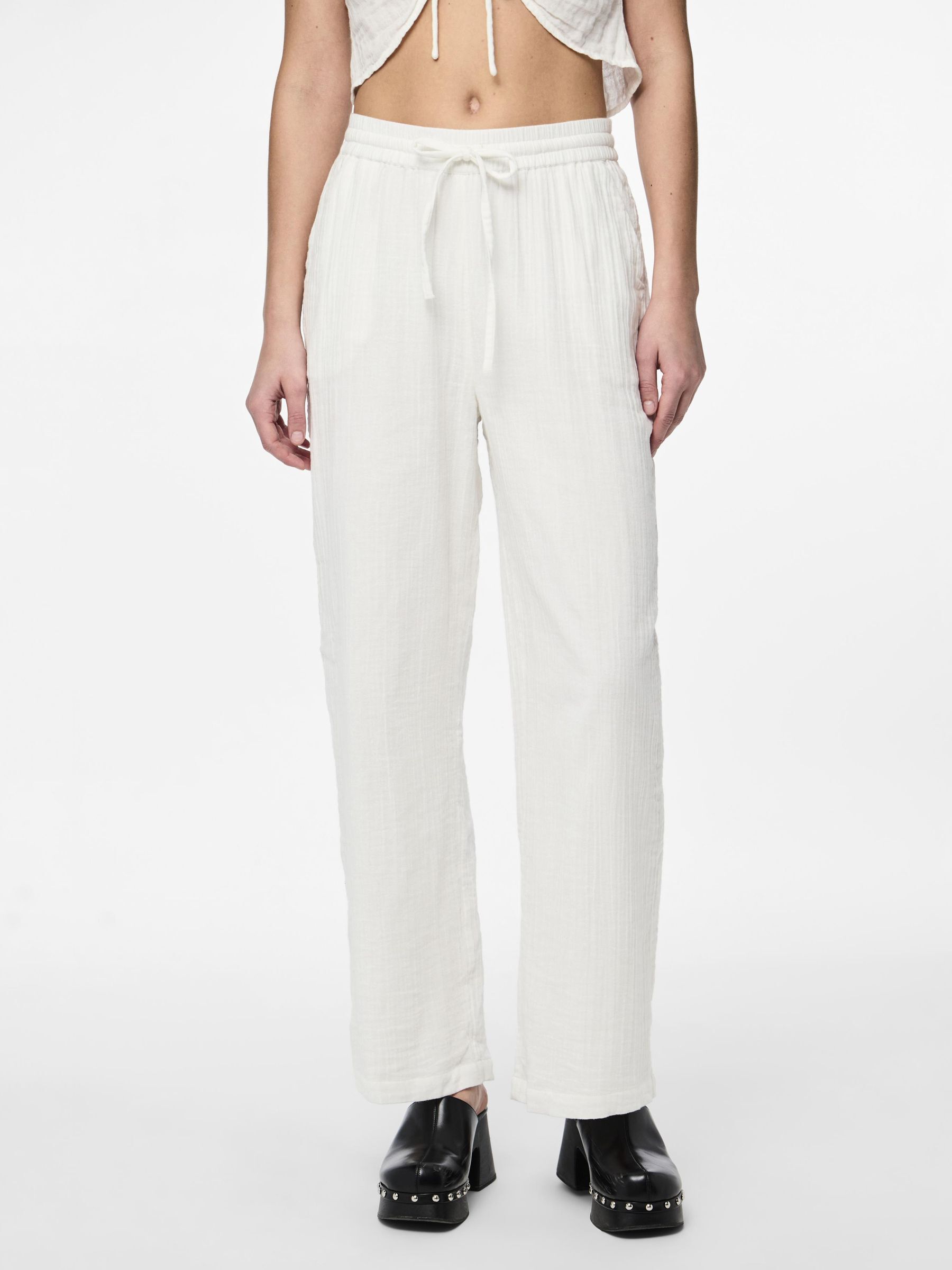 PCMASTINA COTTON WIDE-LEG TROUSERS 3 PCMASTINA COTTON WIDE-LEG TROUSERS