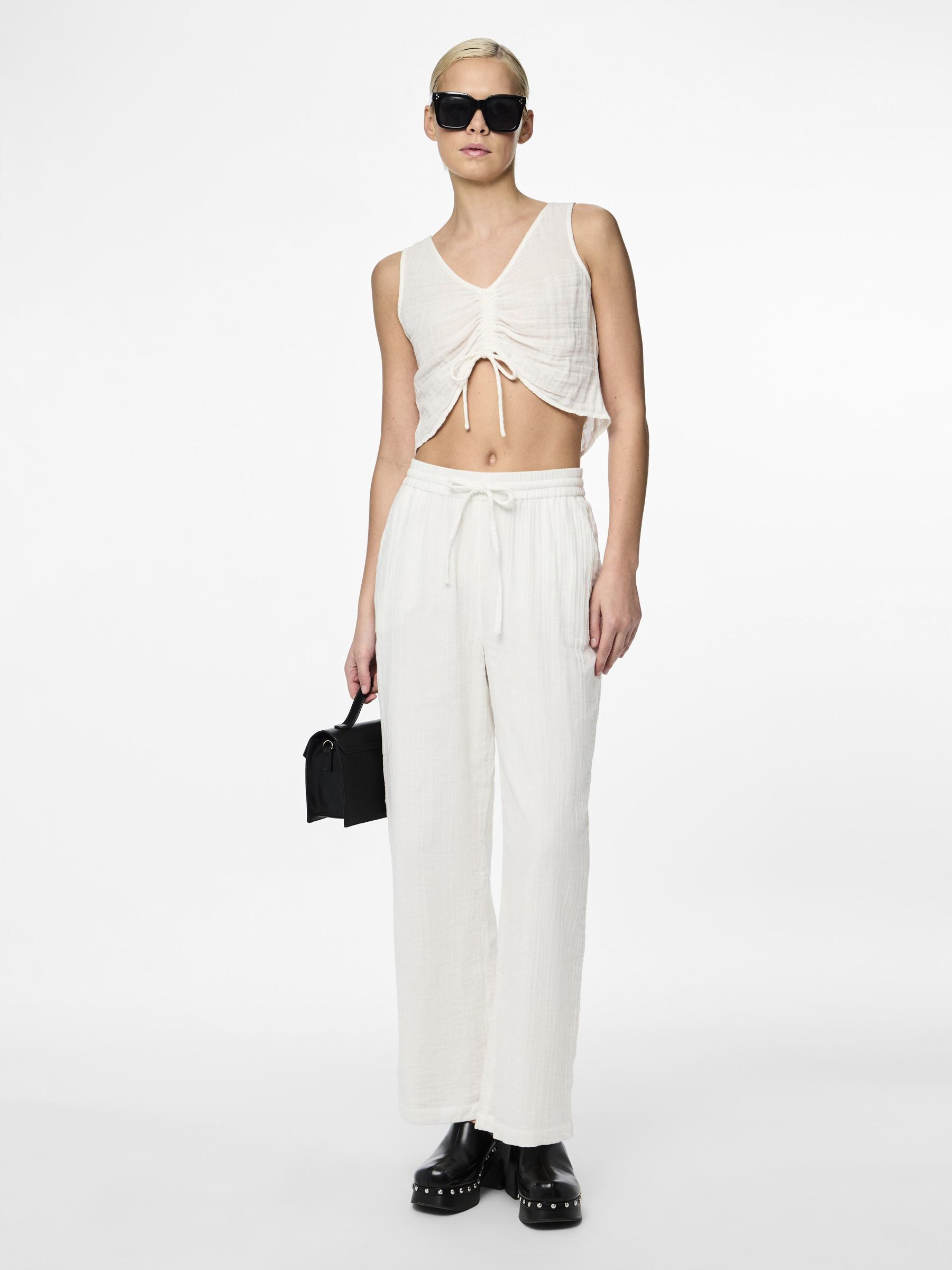 PCMASTINA COTTON WIDE-LEG TROUSERS 5 PCMASTINA COTTON WIDE-LEG TROUSERS
