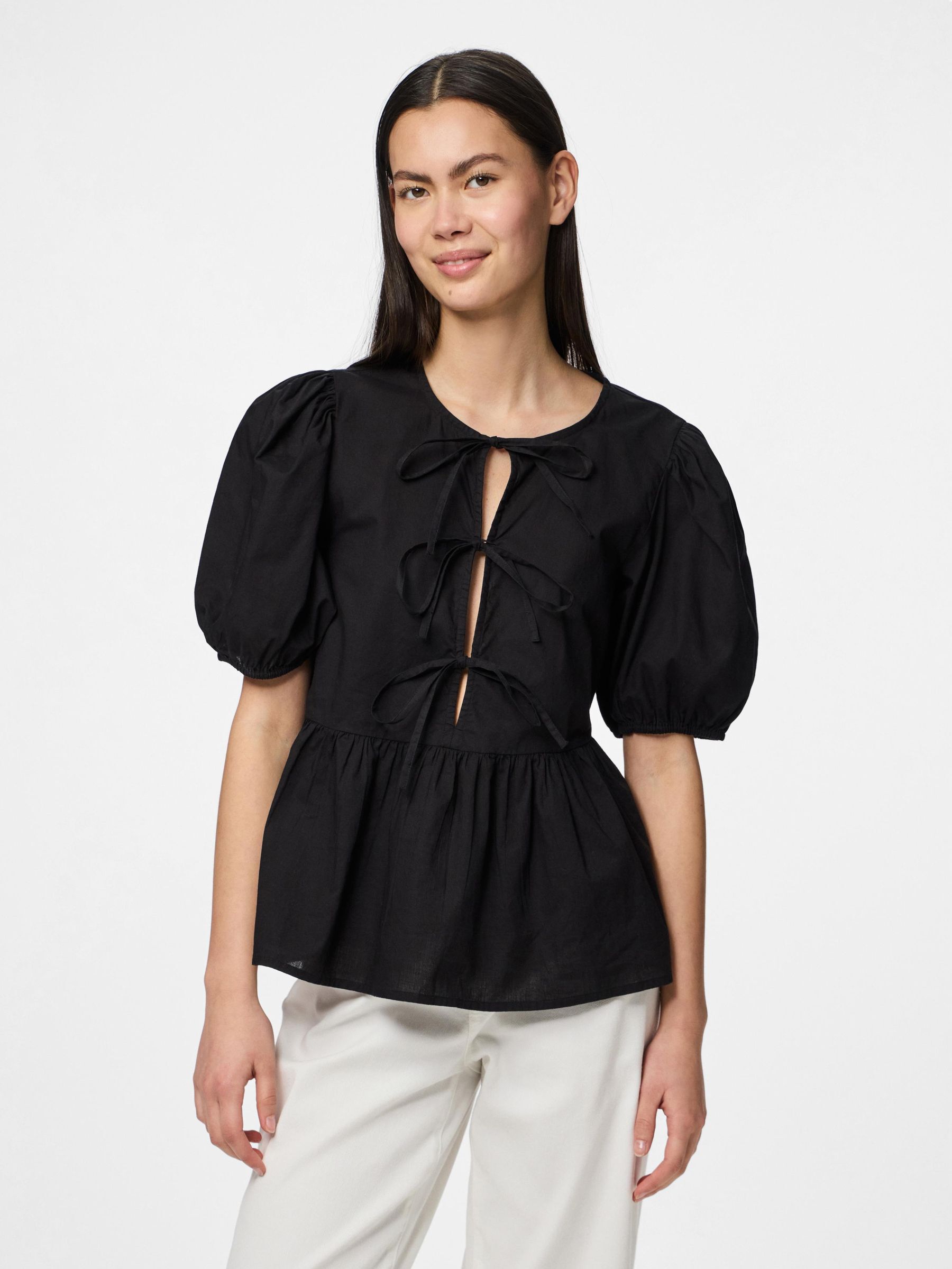 PCJOLLY TIE PUFF SLEEVED TOP 1 PCJOLLY TIE PUFF SLEEVED TOP