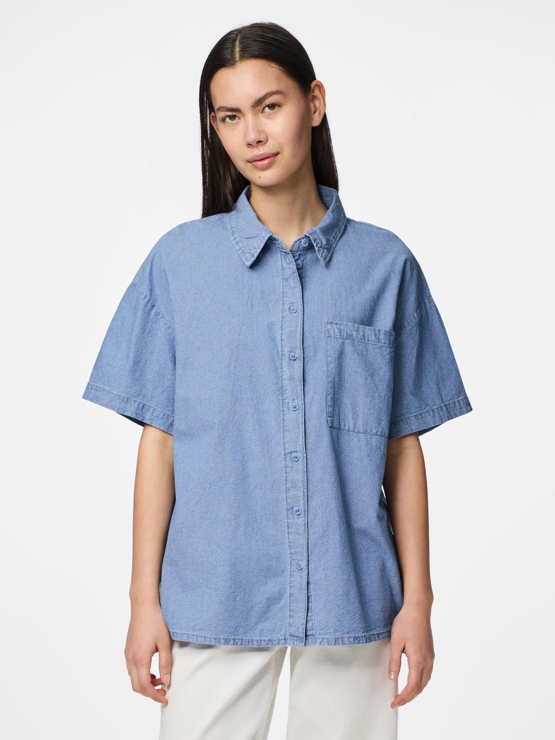PCMIA SHORT SLEEVED DENIM SHIRT