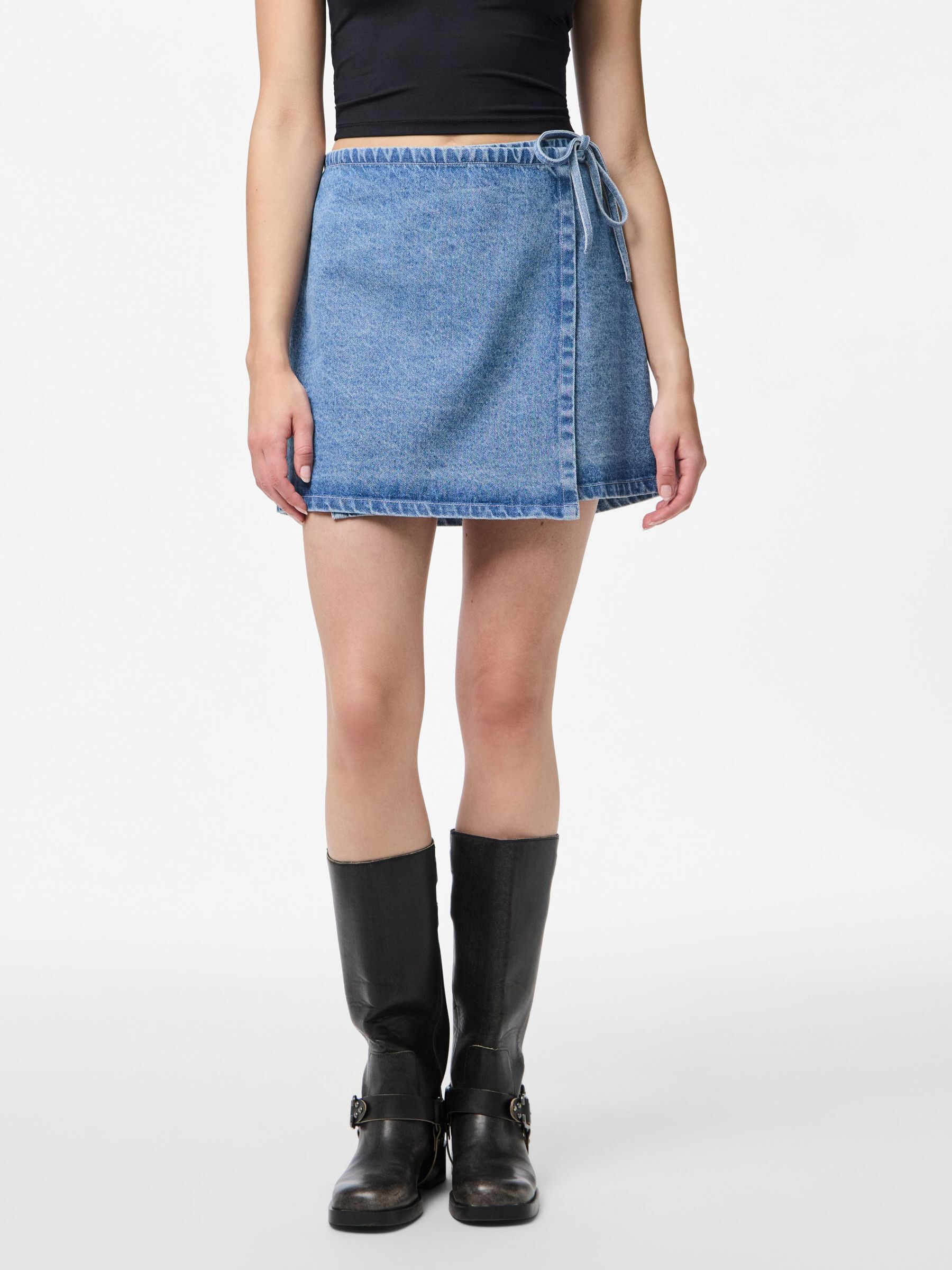 PCFLORA DENIM WRAP SKIRT