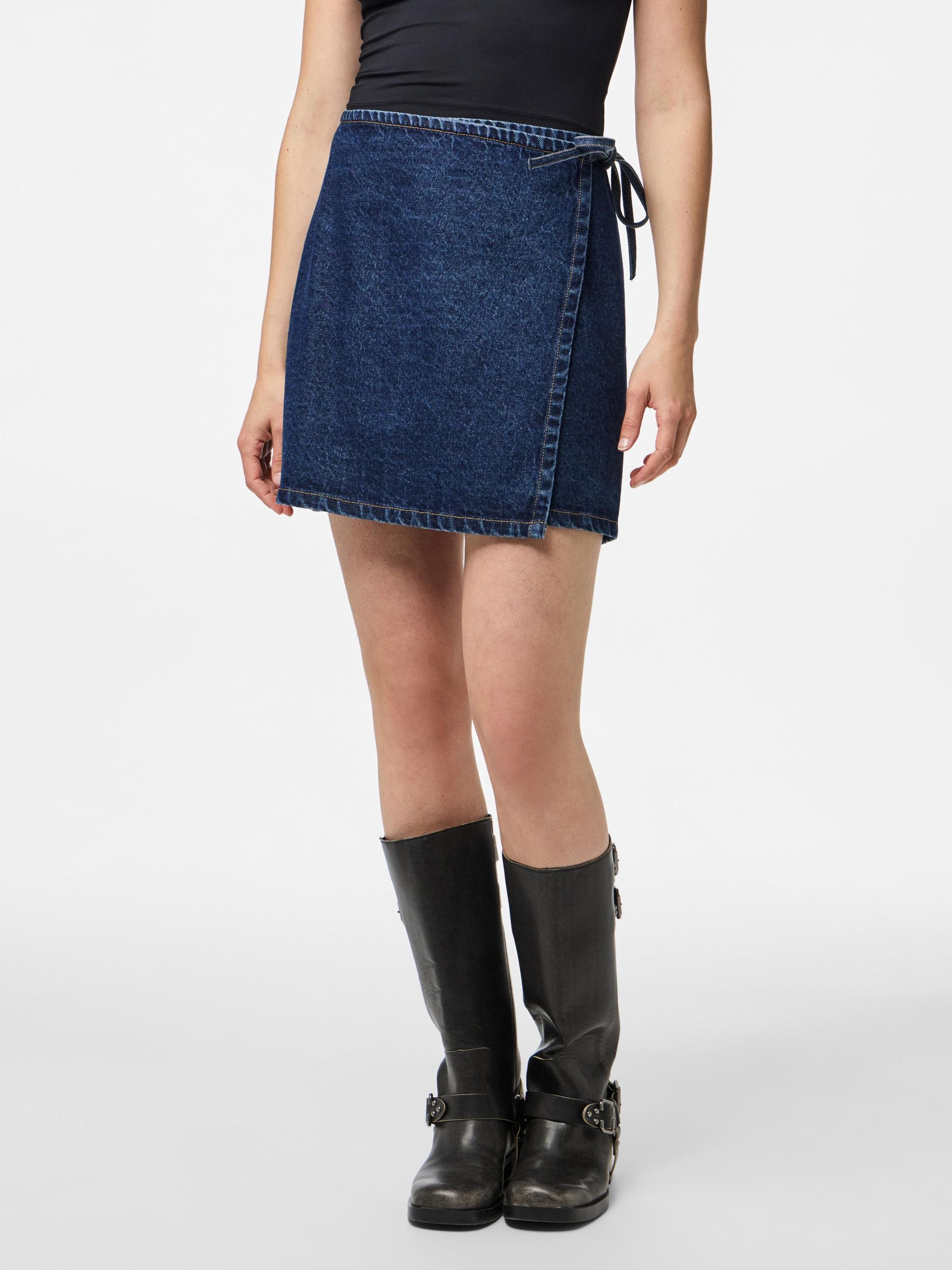PCFLORA DENIM WRAP SKIRT