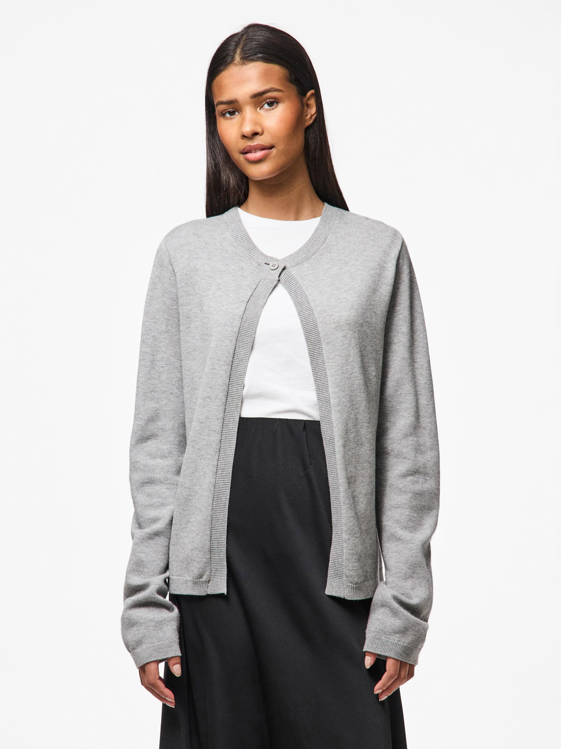 PCDIMA ONE BUTTON KNITTED CARDIGAN