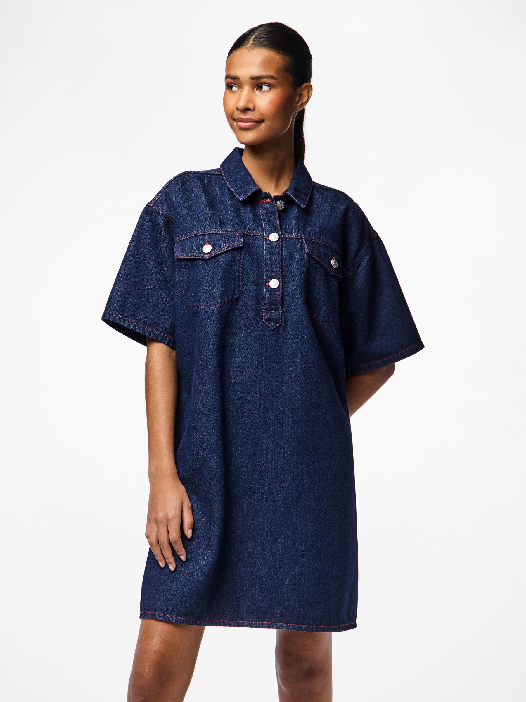 PCDEMI DENIM DRESS