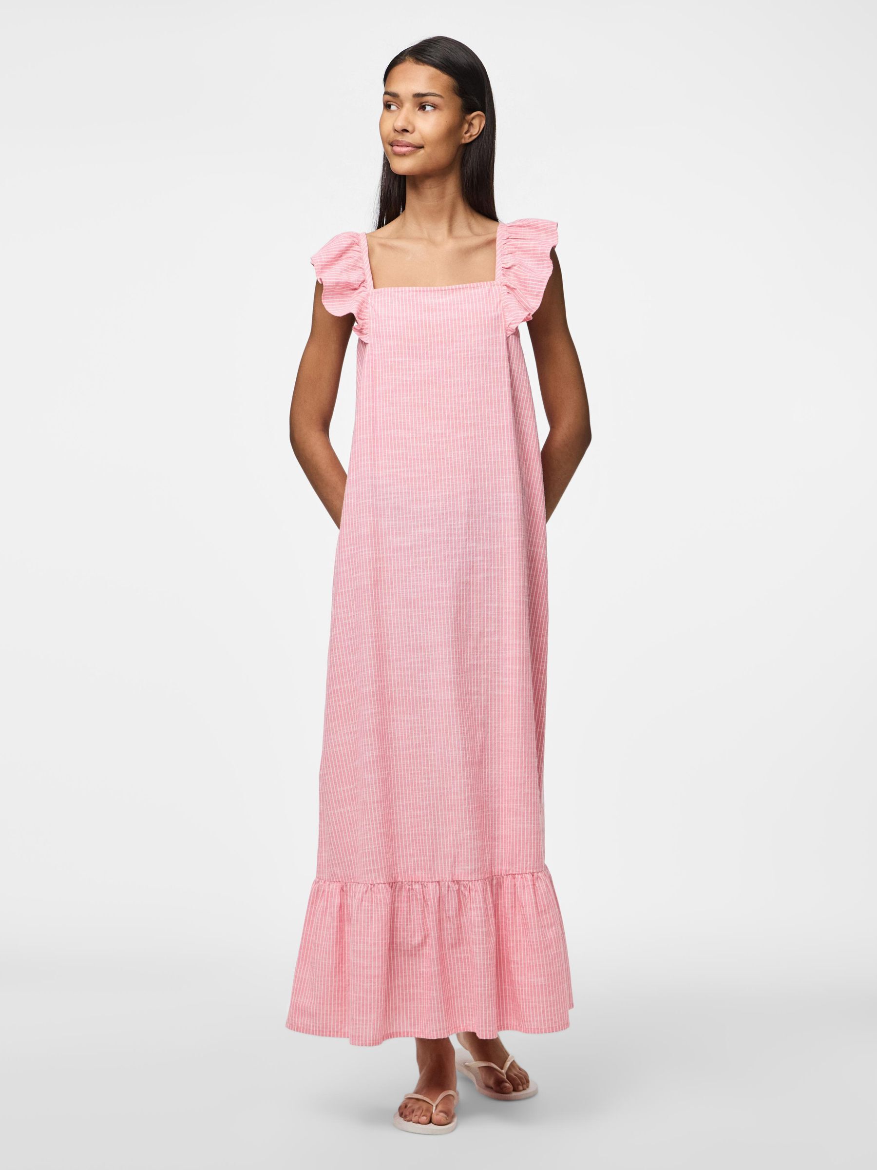 PCAPIA MIDI LINEN-BLEND DRESS