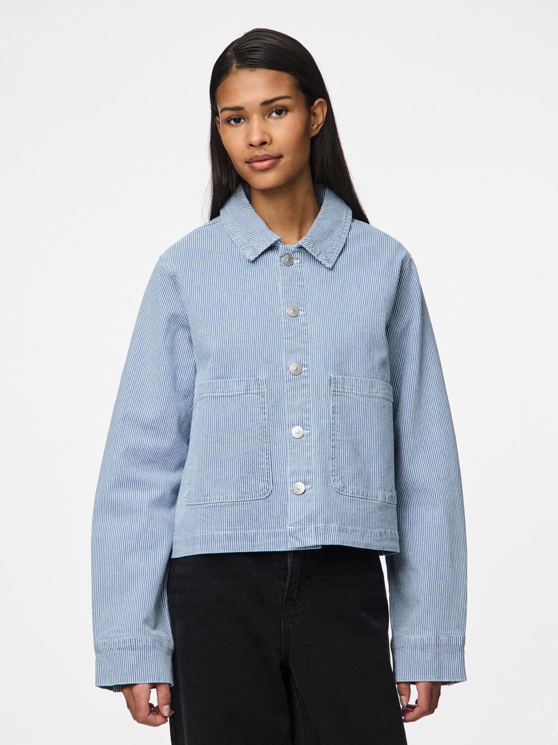 PCBILLO STRIPED DENIM JACKET