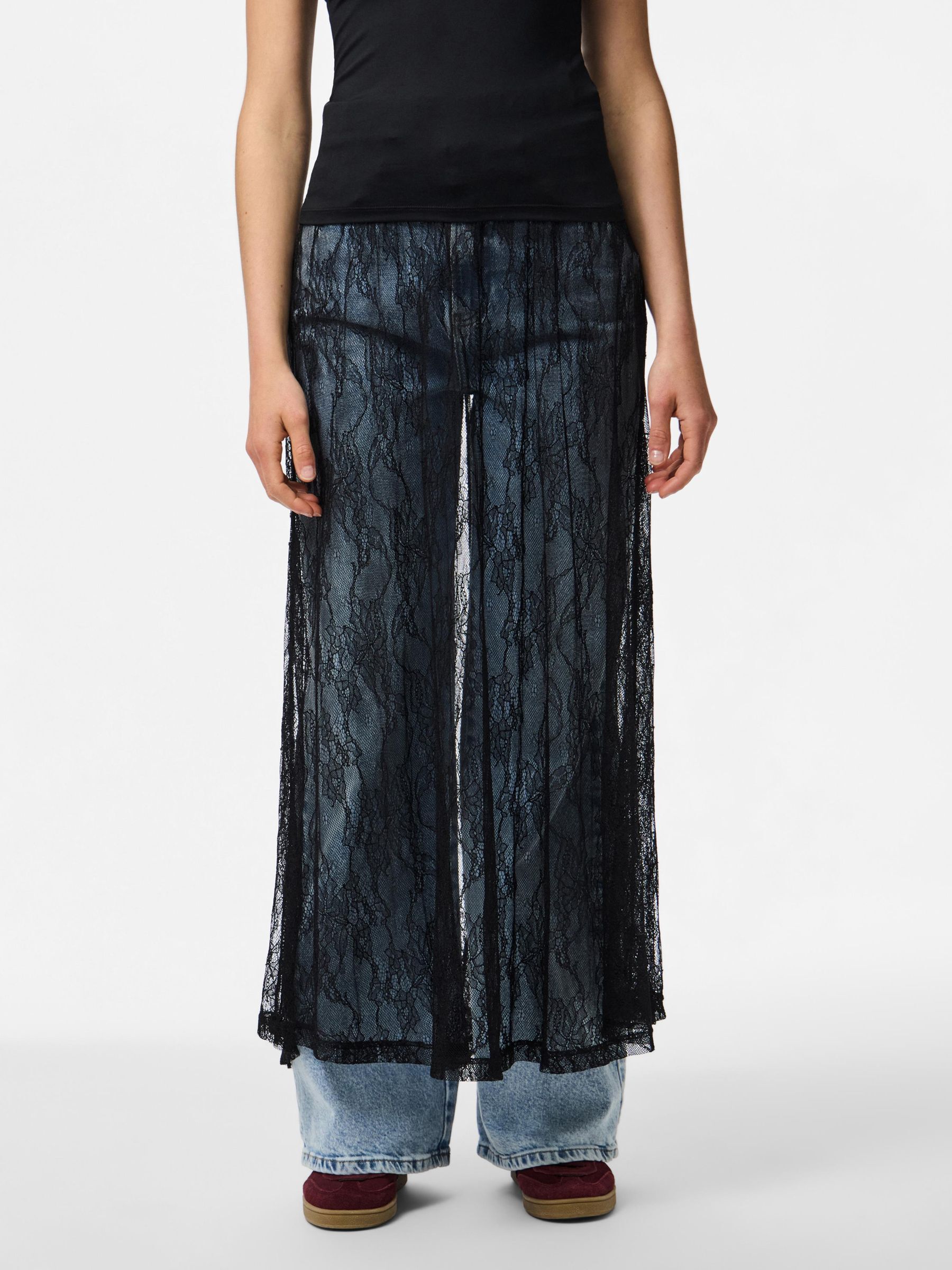 PCFRILLE LACE MIDI SKIRT