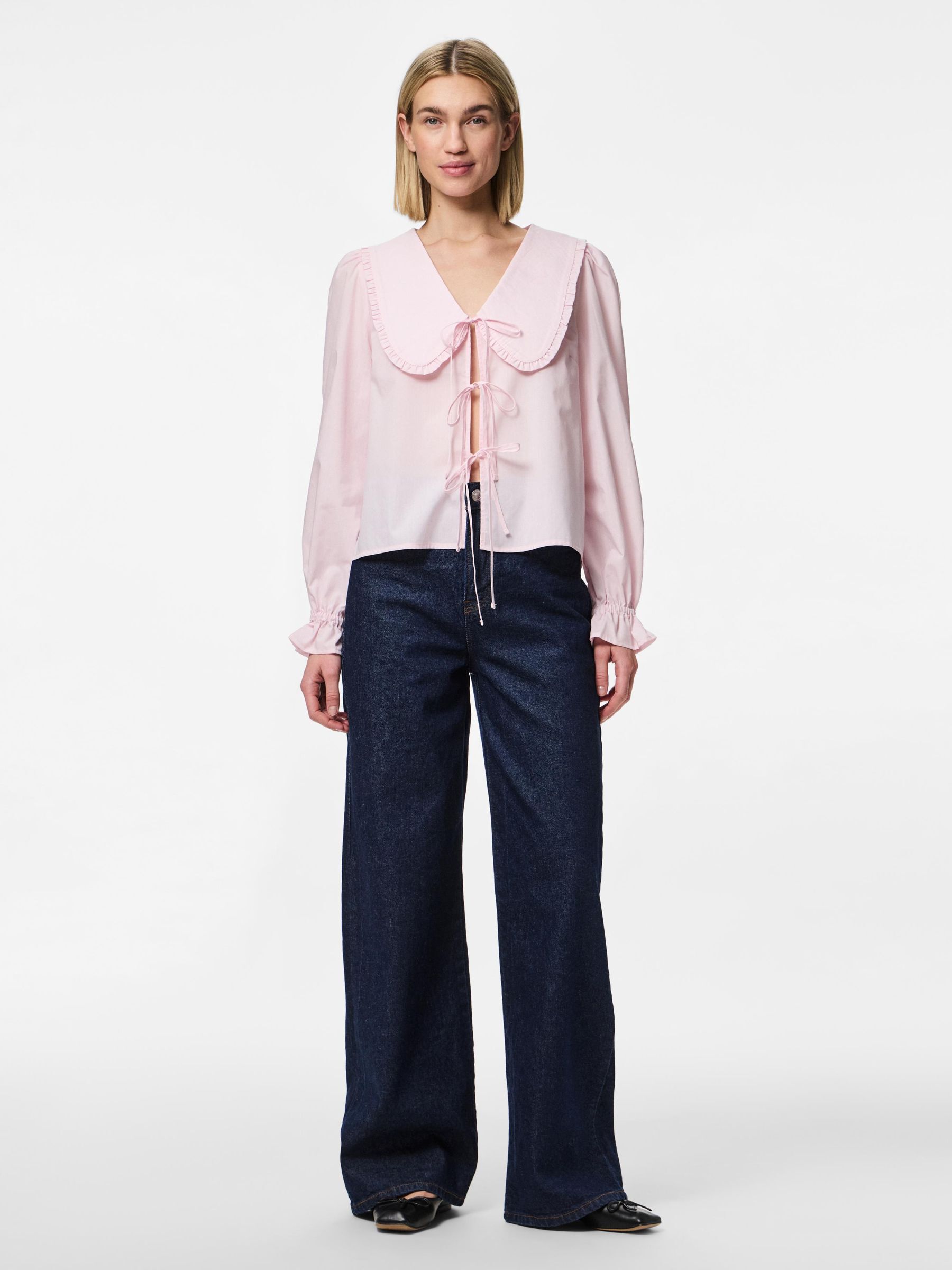 PCAGNES TIE LONG SLEEVED TOP 3 PCAGNES TIE LONG SLEEVED TOP
